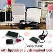 Power bank in the form of a lipstick and compact powder